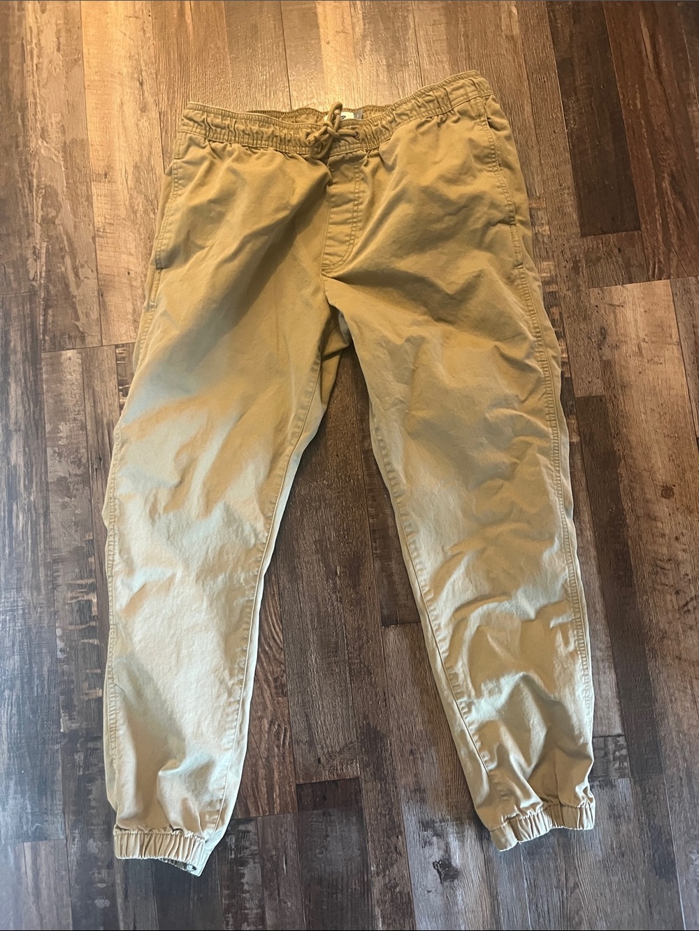 Old Navy Menβs XL Khaki Tan Cotton Jogger Pants Drawstring Elastic Waist
